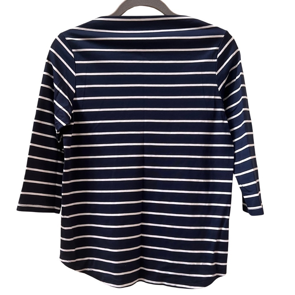 Pendleton Marseille Stripe Women's three quarter shirt, envelope neck, size M - Picture 2 of 10